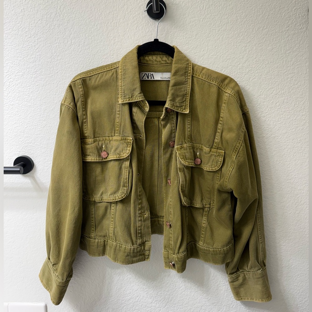 Zara Olive Green Utility Jacket